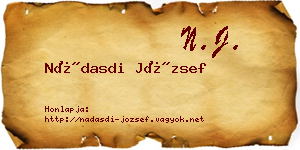 Nádasdi József névjegykártya